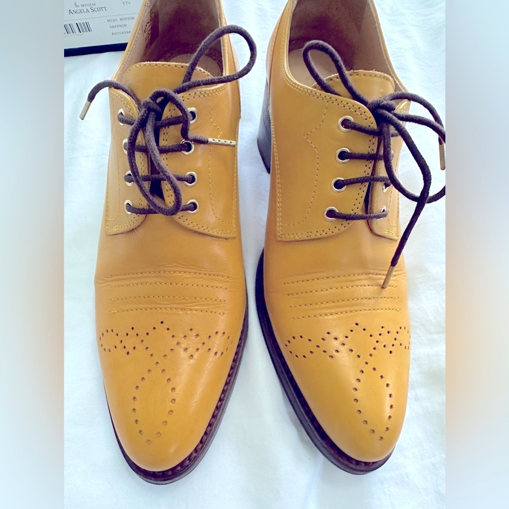 The Office of Angela Scott: Miss Button Saffron Shoes